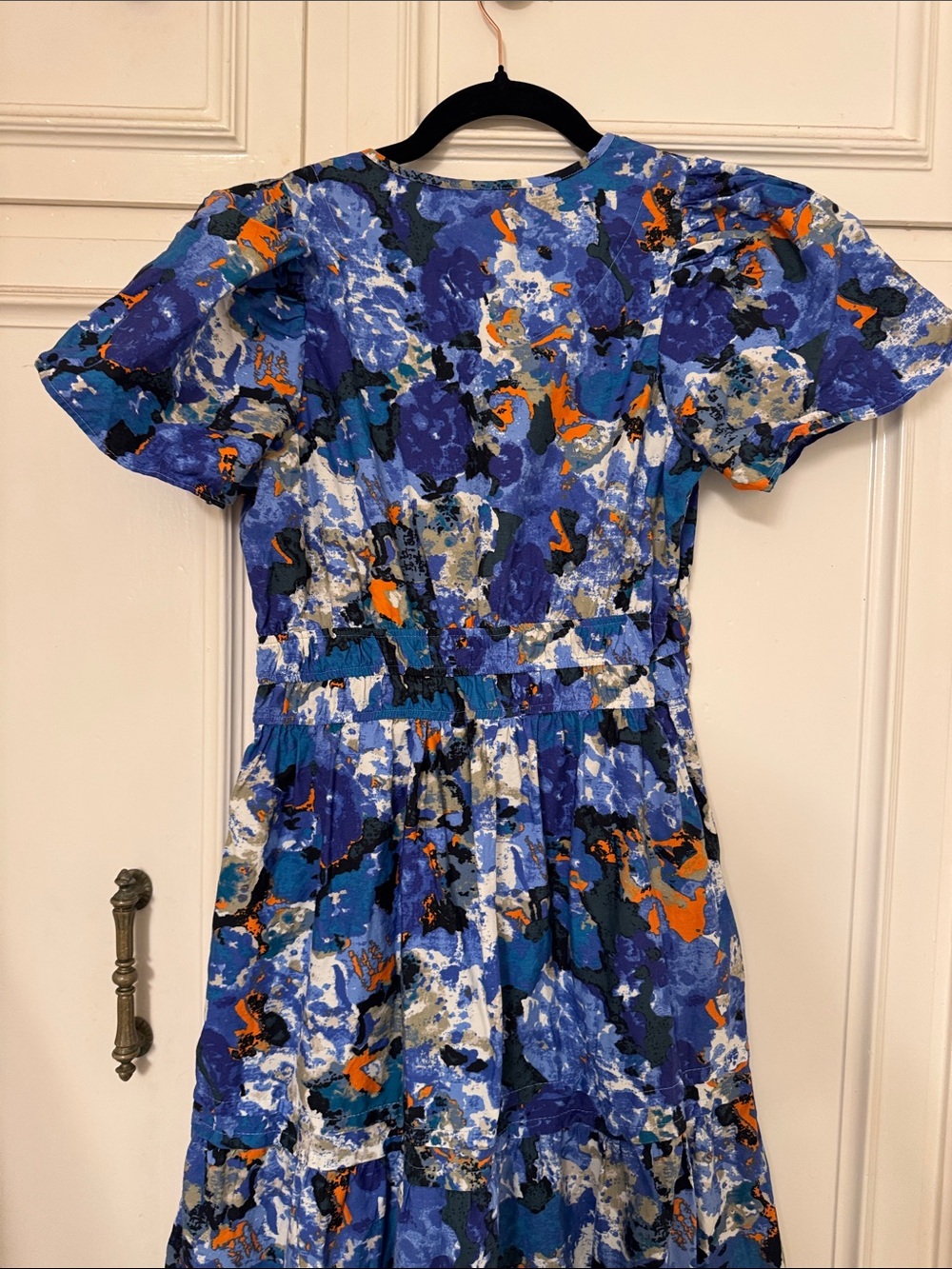 Anthropologie Blue Abstract Floral Full Length Maxi Dress Size Small - Picture 6 of 6